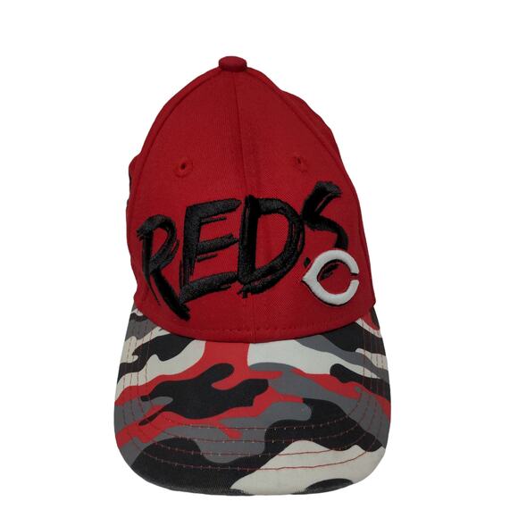 New Era Boys Cincinnati Reds Camo Red Snapback Hat Size Child Embroidered Logo - Picture 1 of 11